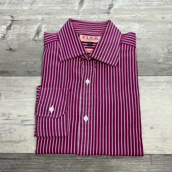 thomas pink dress shirts Make your own pink herringbone stripe made-to-measure shirt